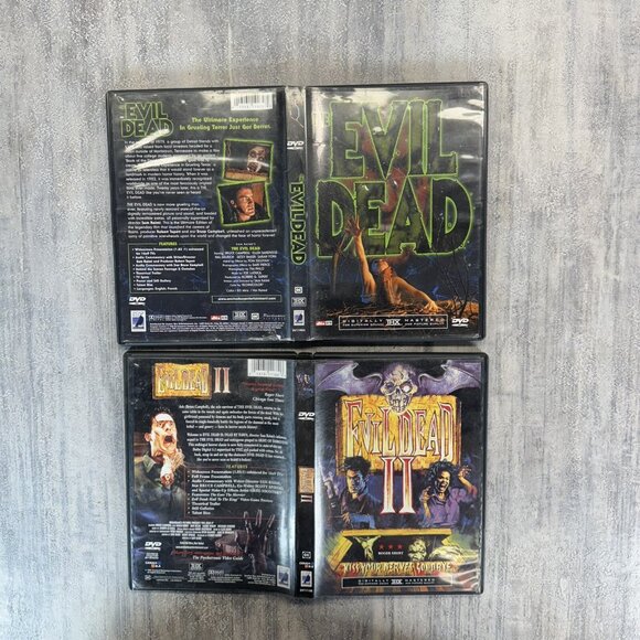 The Evil Dead I & II Sam Raimi Horror DVD Lot  Anchor Bay w/ Inserts - Tested - Picture 3 of 5